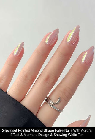 Clear Chrome Press-On's Nails