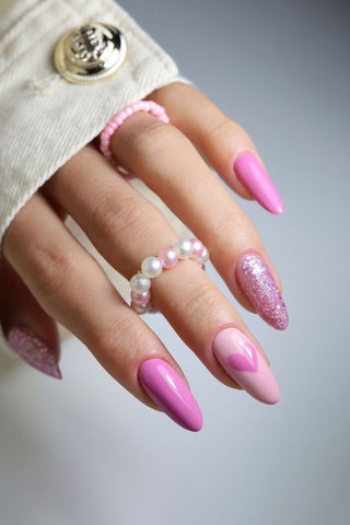 Pink Press on nail
