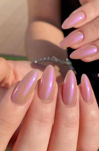 Rose pink Chrome Press-On