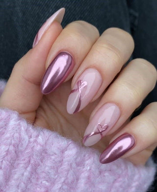 Rosy Chrome Press-On's Nails