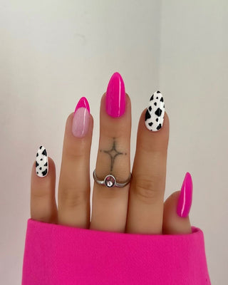 Pink cow Press on nail