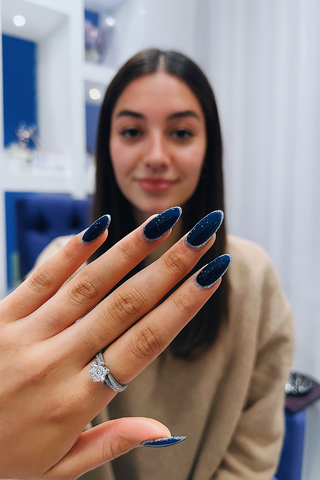 Blue with glitter cover